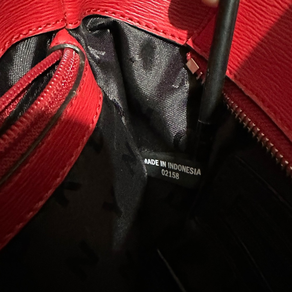 DKNY Red Leather Tote Bag - Picture 11 of 13